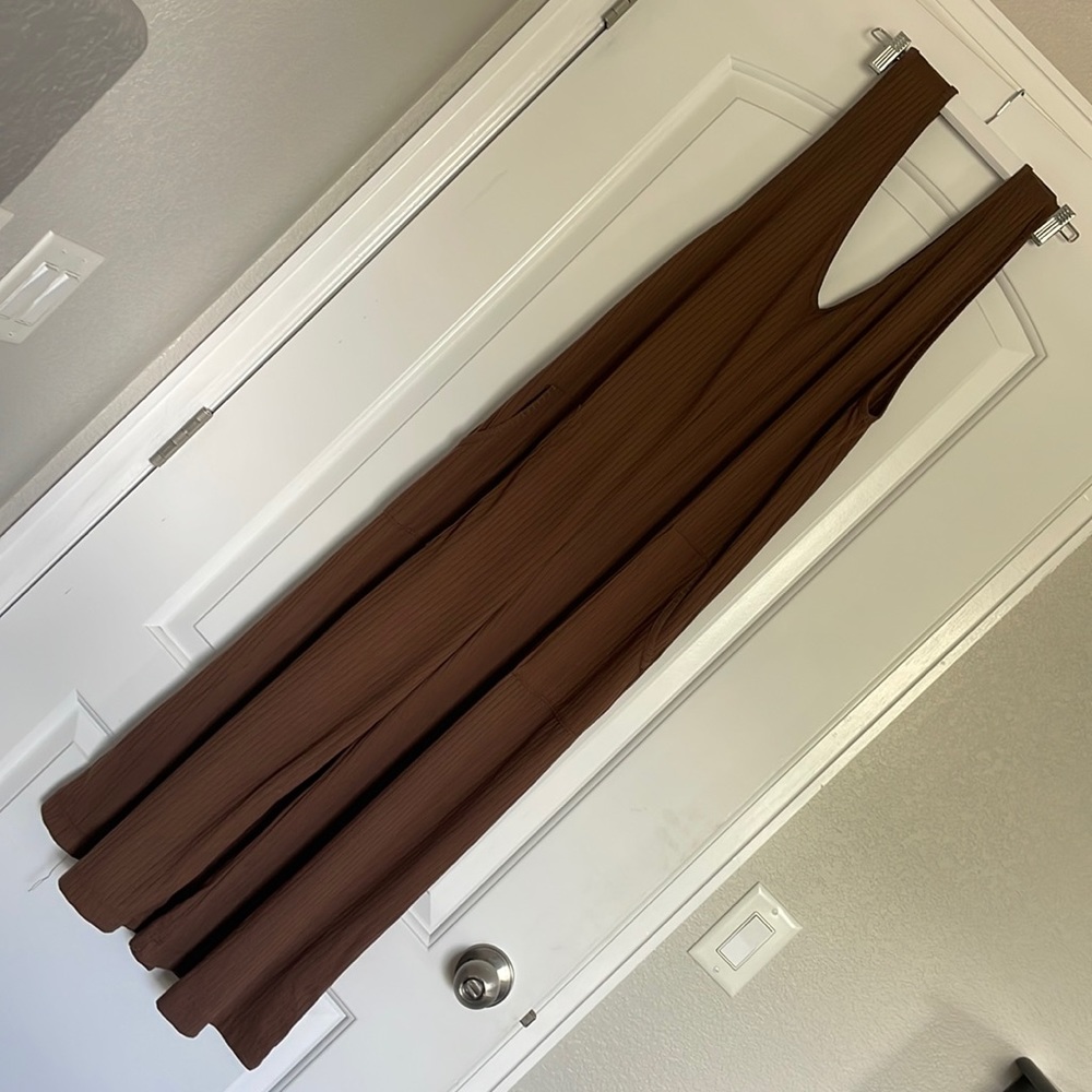 Brown Wide Leg Romper